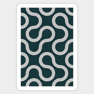 My Favorite Geometric Patterns No.35 - Green Tinted Navy Blue Sticker